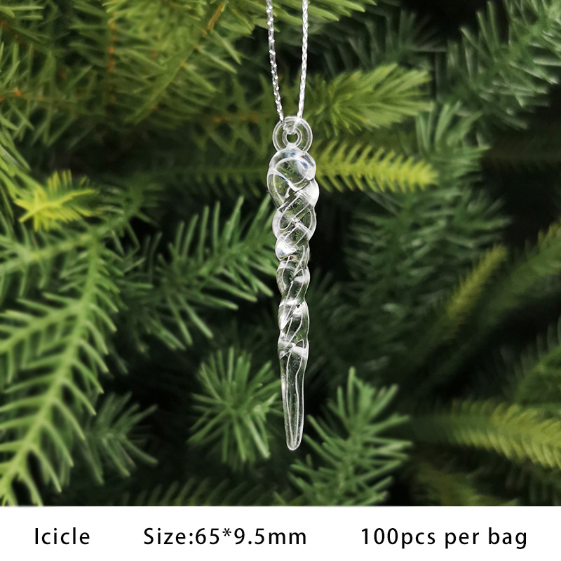 Christmas Ornaments Snowflake Decorations Set Acrylic Crystal Clear Hanging Christmas Tree Decorations Pendant For Xmas New Year