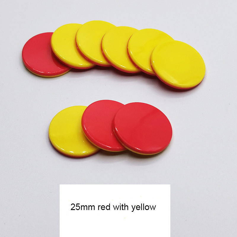 25mm New Arrival Cheap Price Mix Color Plastic Game Coins Plastic Token Coins Printed Numbers