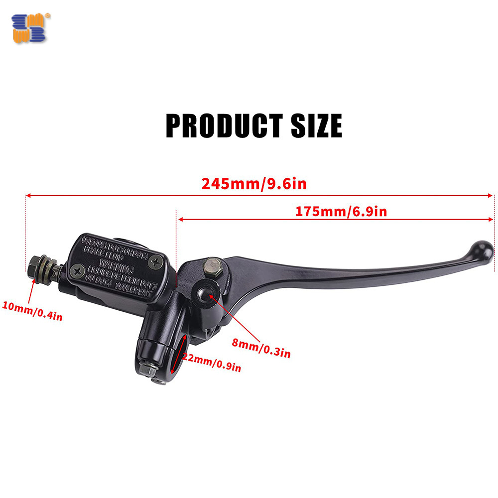 Front Brake Master Cylinder Lever Pump (Right Side) with 8mm Mirror Hole for GY6 50cc 125cc 150cc 250cc Scooter Moped ATV Dirt P