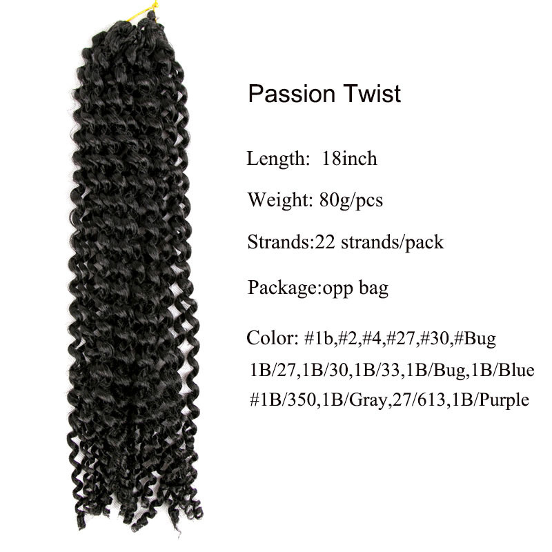 Synthetic Crochet Hair Wholesale Nubian Pre Twisted Passion Water Wave Crochet Curly Braid Hair Passion Twist Hair