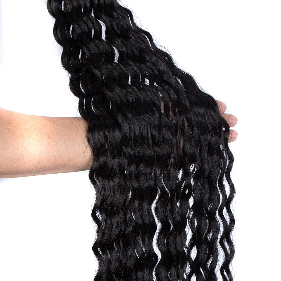 Long Water Wave Crochet Hair 30Inch Soft Synthetic Braiding Hair Goddess Braids Hair Afro Kinky Ombre Blonde Curly Extensions