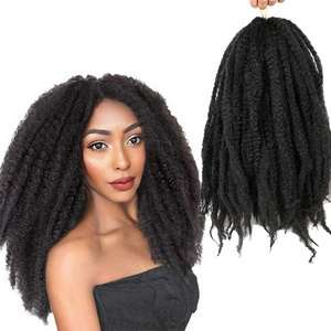 marley hair afro kinky twist braids hair synthetic curly crochet braided marley braiding blue hair extension bulk kinky twist