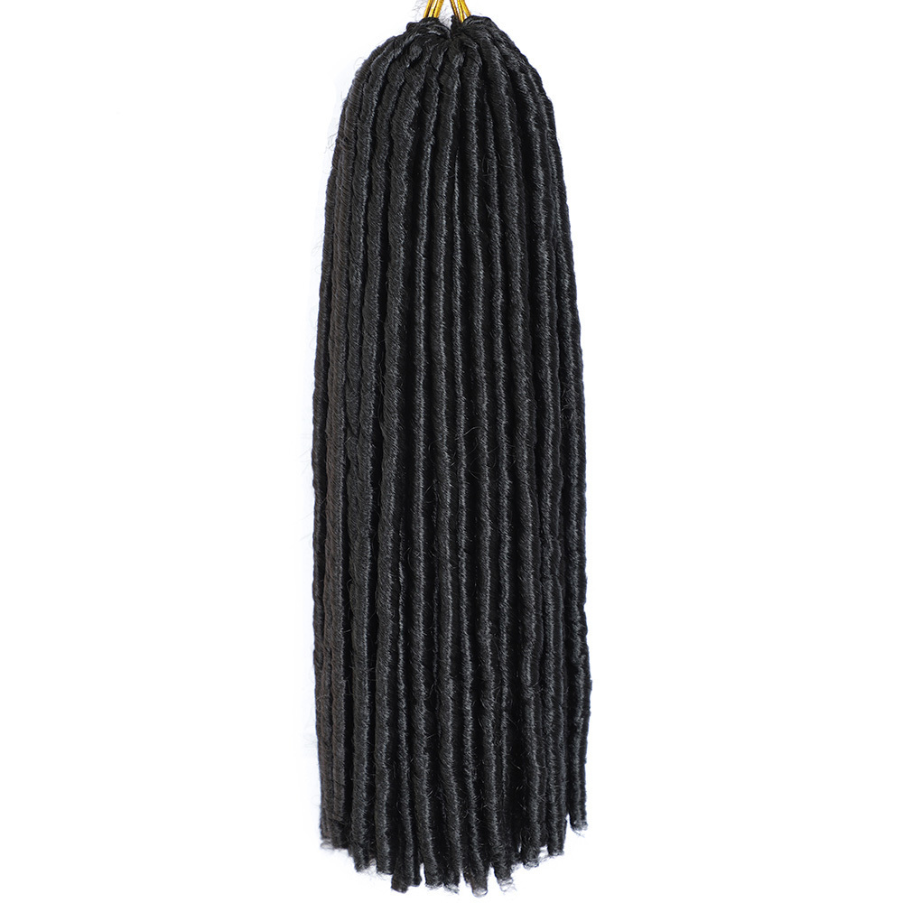 Synthetic Braid Hair Extensions Dreadlocks 20 inch Soft Straight Faux Locs Crochet Braids Hair