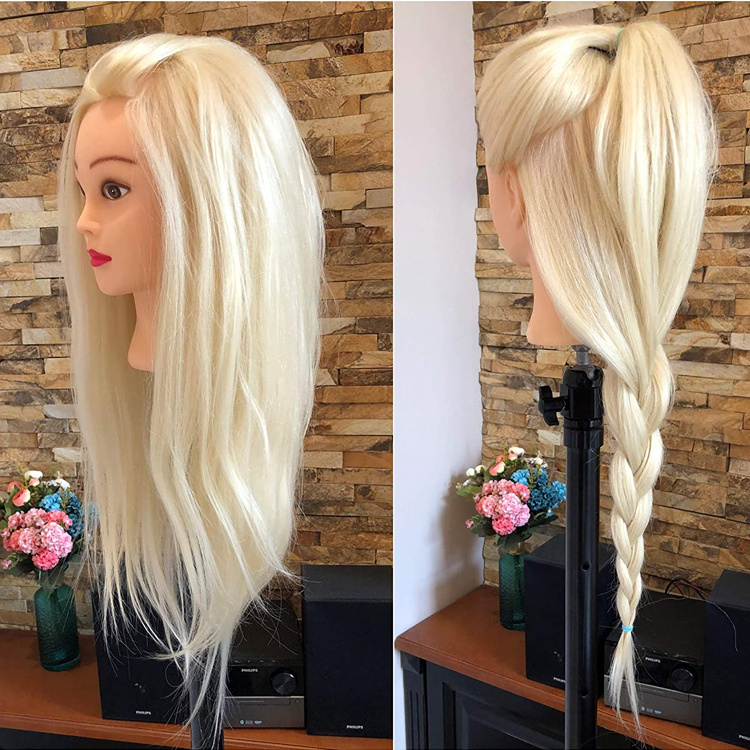 Cosmetology 100% Human Hair training head Mannequin African American Salon Practice Hairdresser Training Dummy Doll Head