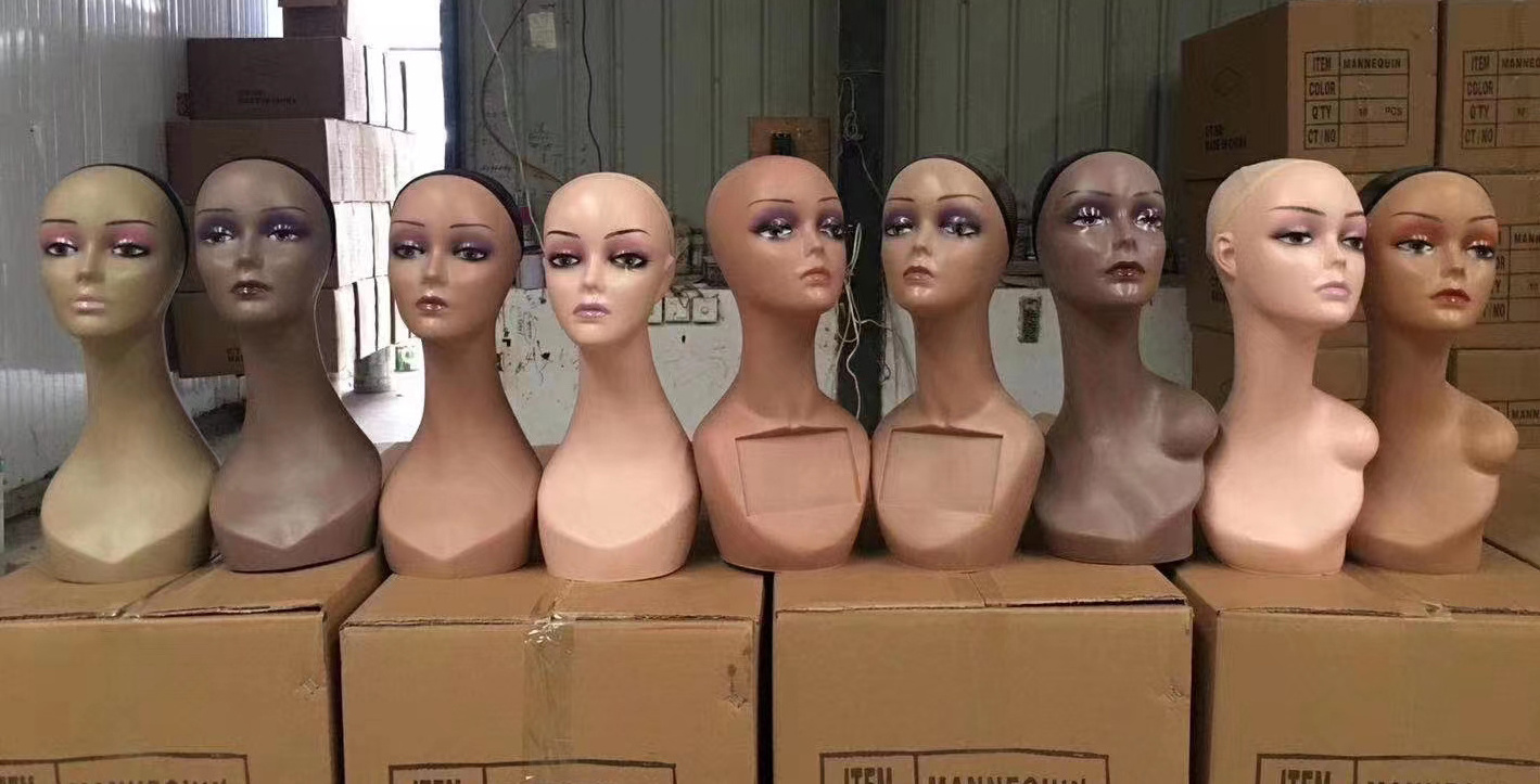 Cheap Mannequin Head With Makeup Smiling Mannequin Heads Wig Display