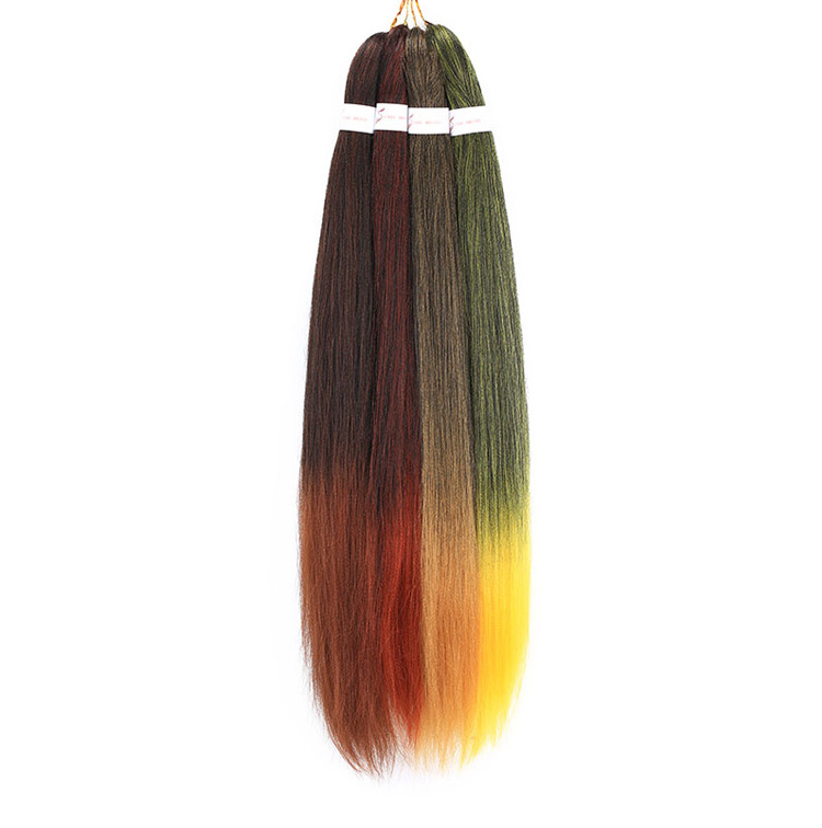 Large Stock Wholesale Premium Synthetic Soft Yaki Ombre Pre Stretched Hair Braiding for Black Women