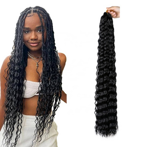 30" Deep Wave Twist Hair Ocean Wave Crochet Braids Synthetic Crochet Hair Extension Deep Wave Bulk Hair