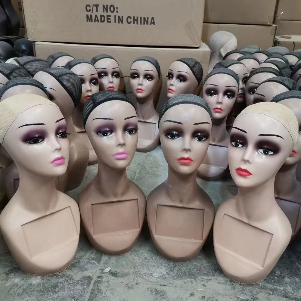 Wig Head with Stand Female Mannequin Head with Full Makeup For Making Display Wig Hat Cap Jewelry Manikin Head