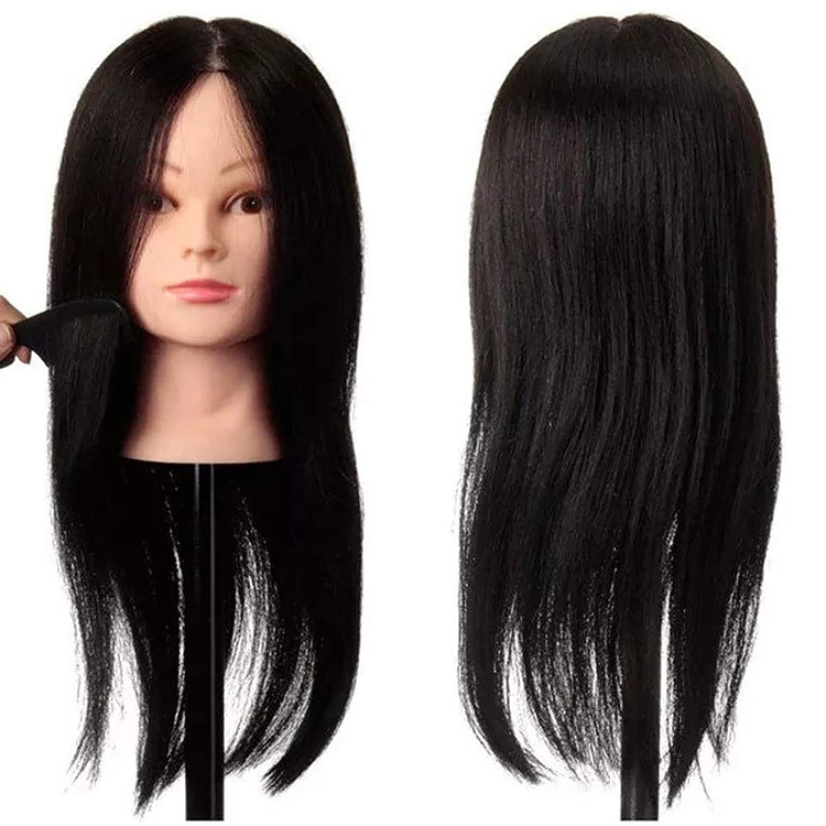 Cosmetology 100% Human Hair training head Mannequin African American Salon Practice Hairdresser Training Dummy Doll Head