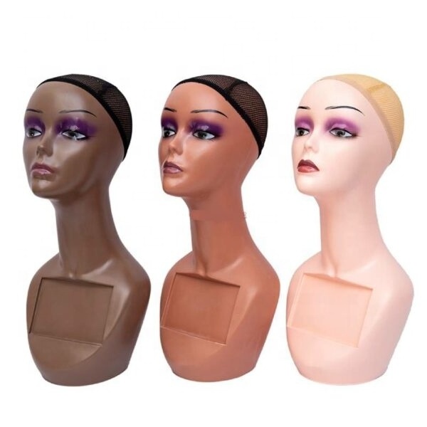 Wig Head with Stand Female Mannequin Head with Full Makeup For Making Display Wig Hat Cap Jewelry Manikin Head