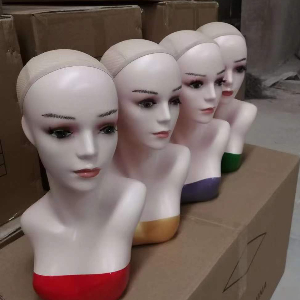 Cheap Mannequin Head With Makeup Smiling Mannequin Heads Wig Display