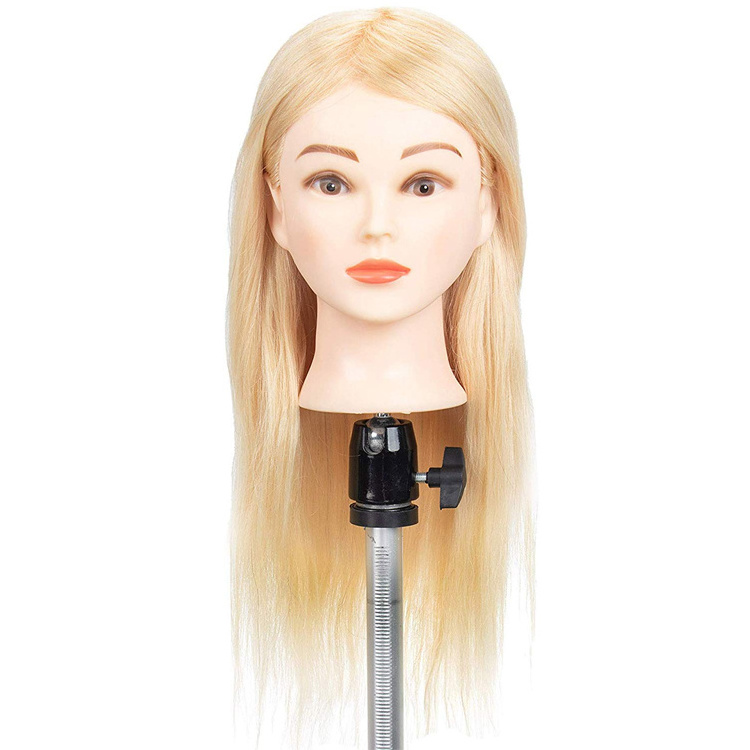 Cosmetology 100% Human Hair training head Mannequin African American Salon Practice Hairdresser Training Dummy Doll Head