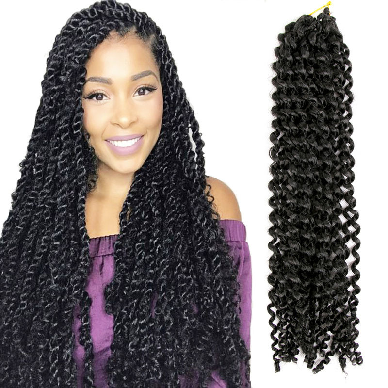 Synthetic Crochet Hair Wholesale Nubian Pre Twisted Passion Water Wave Crochet Curly Braid Hair Passion Twist Hair