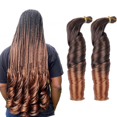 22inch Long Wavy Crochet Braid Yaki Pony Style Spiral Loose shiny Silky Wave Hair French Curls Synthetic Curly Braiding Hair