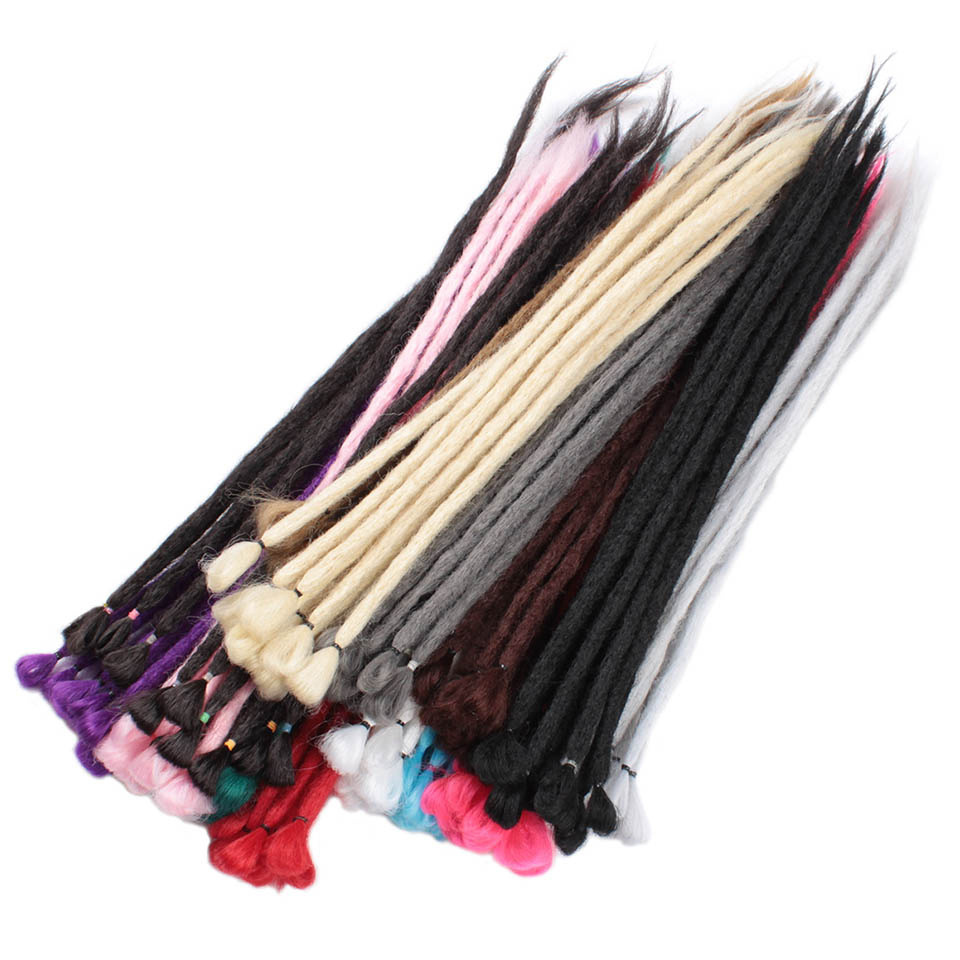 Wholesale Extension Straight Faux Locs Crochet Braiding Hair Pre looped Synthetic  Dreadlack Locs 20 Inch Braiding Hair  Women