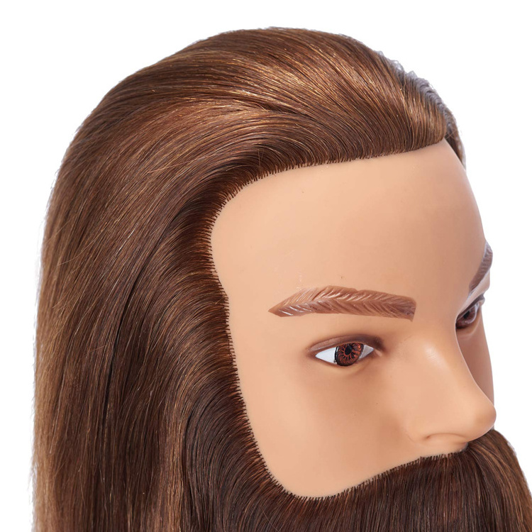 Training head Afro 100% Human Hair Mannequin Head Hairdresser male Training Styling Cosmetology Manikin Doll Head