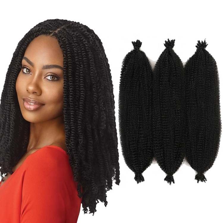 Afro Kinky Twist 16inches Pre-fluffed Crochet Braids Hair Spring Afro Twist Synthetic Crochet Braiding Hair Afro Spring Twist