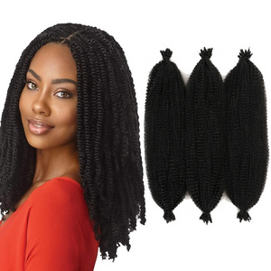 Afro Kinky Twist 16inches Pre-fluffed Crochet Braids Hair Spring Afro Twist Synthetic Crochet Braiding Hair Afro Spring Twist