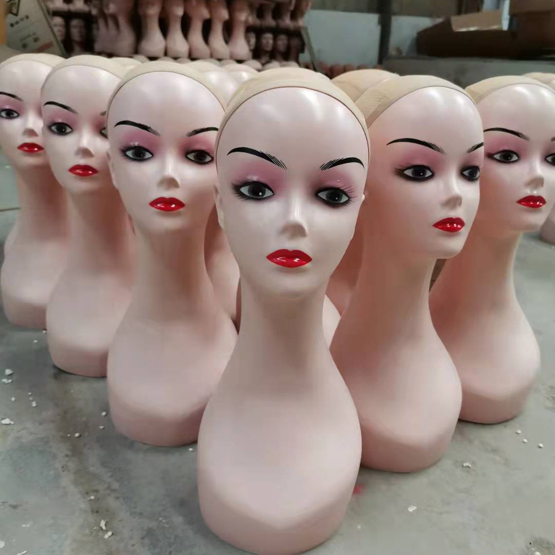 Cheap Mannequin Head With Makeup Smiling Mannequin Heads Wig Display