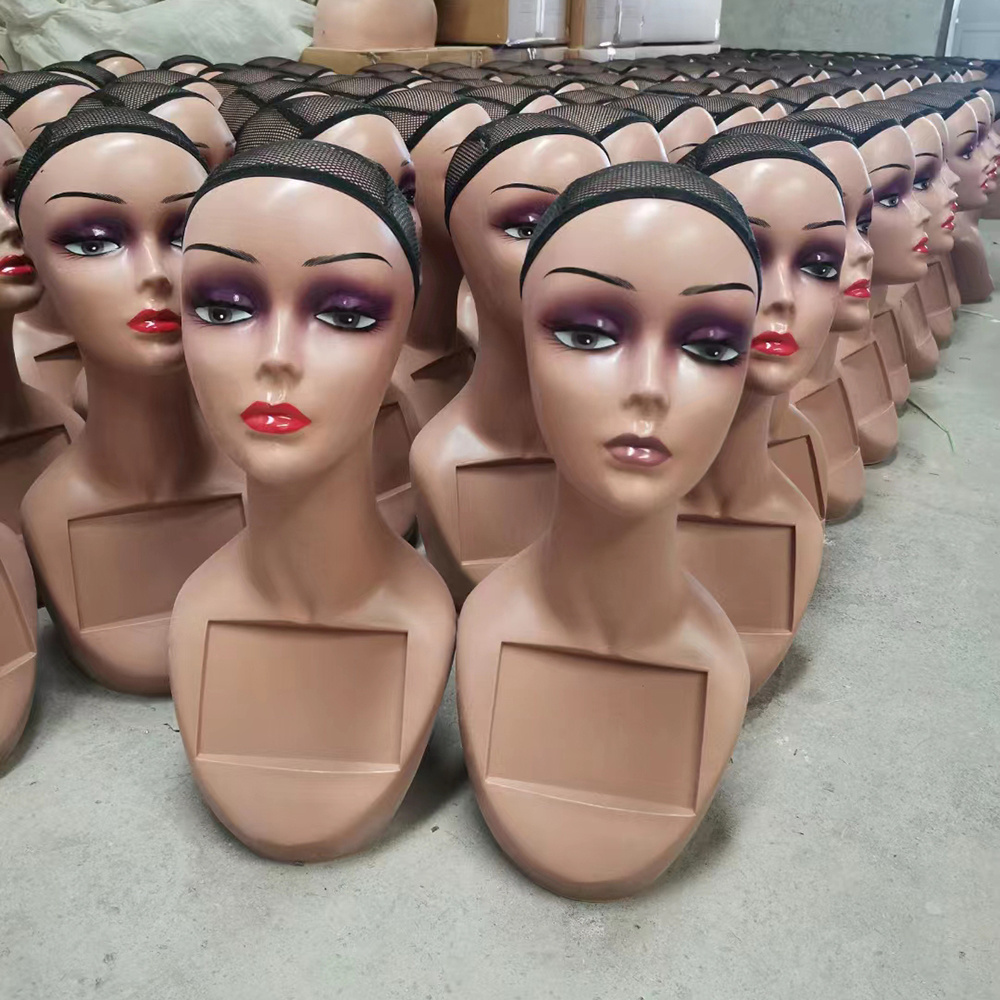 Cheap Mannequin Head With Makeup Smiling Mannequin Heads Wig Display