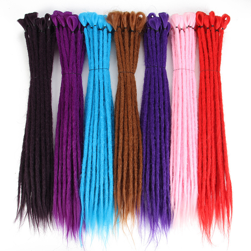 Wholesale Extension Straight Faux Locs Crochet Braiding Hair Pre looped Synthetic  Dreadlack Locs 20 Inch Braiding Hair  Women