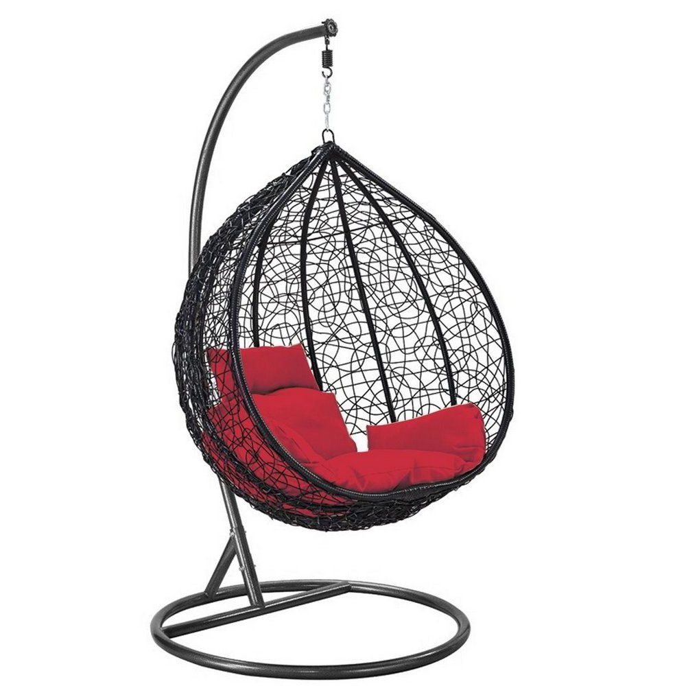 Luxury Garden Patio Hanging Egg Swing Chair With Cushion Furniture Rattan Hammock