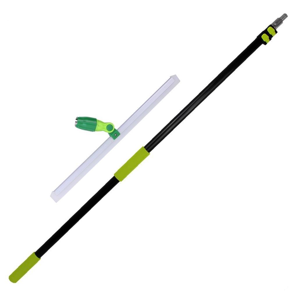 Extenclean telescopic glass window cleaning wiper with 18 feet light aluminum extension pole long handle