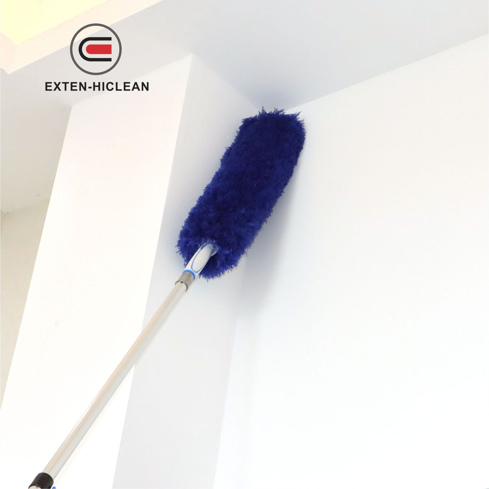 Extenclean telescopic feather cleaning duster domed cobweb duster with three piece suit