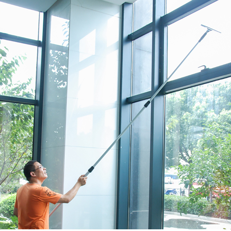 Extenclean telescopic glass window cleaning wiper with 18 feet light aluminum extension pole long handle