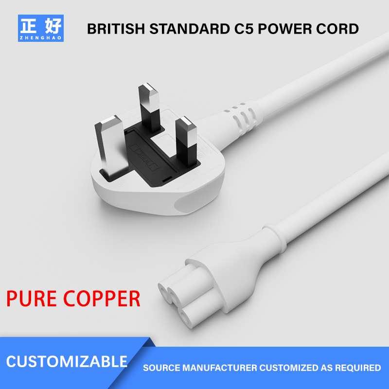 BS1363 Fuse Plug UKCA SS145 GCC Singapore  KSA UK 3 PIN Brass Copper C5 Electric Cooker Kettle Power Extension Cord Cable Wire