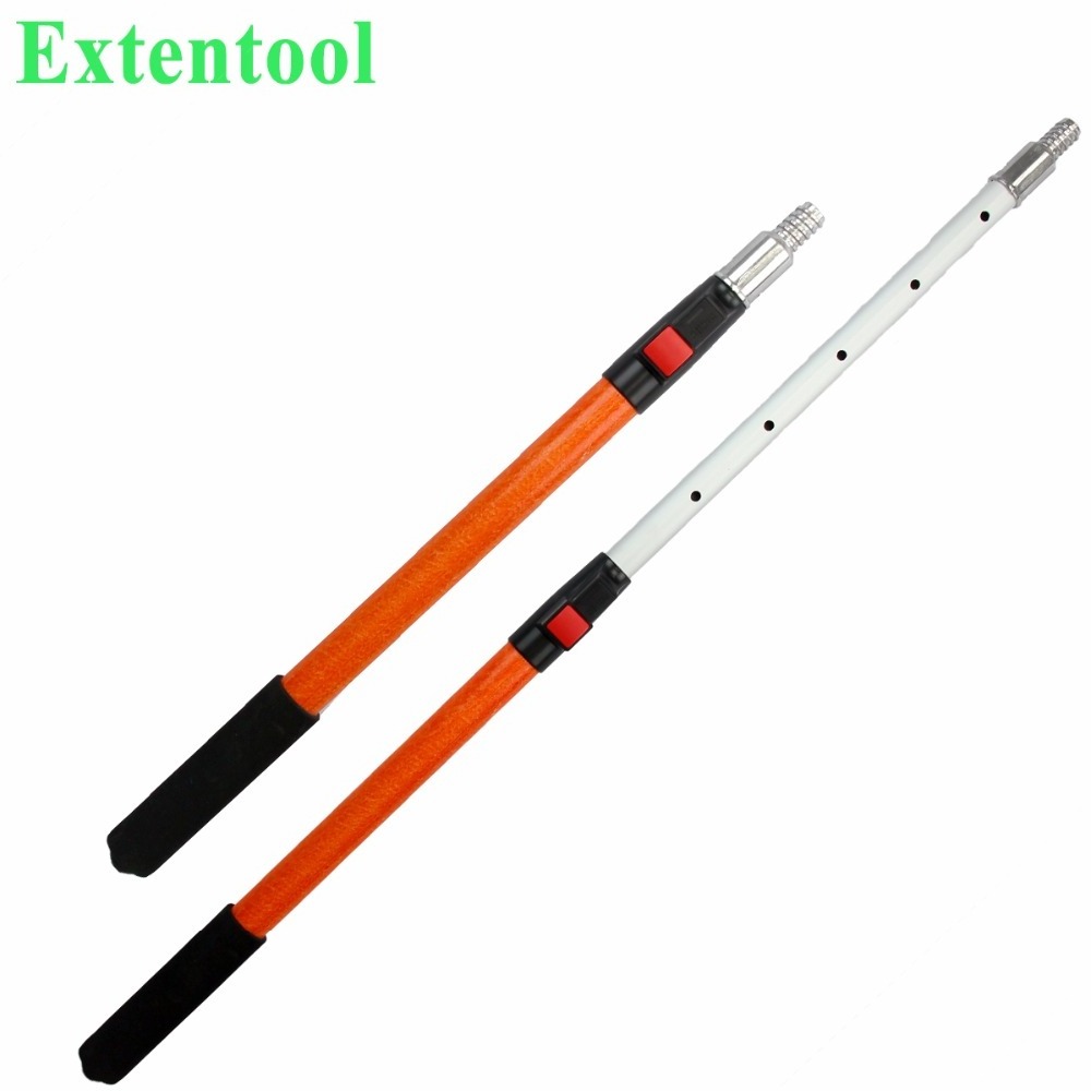 Extentool Fiberglass/aluminum extendable telescopic rod with spring mechain locking