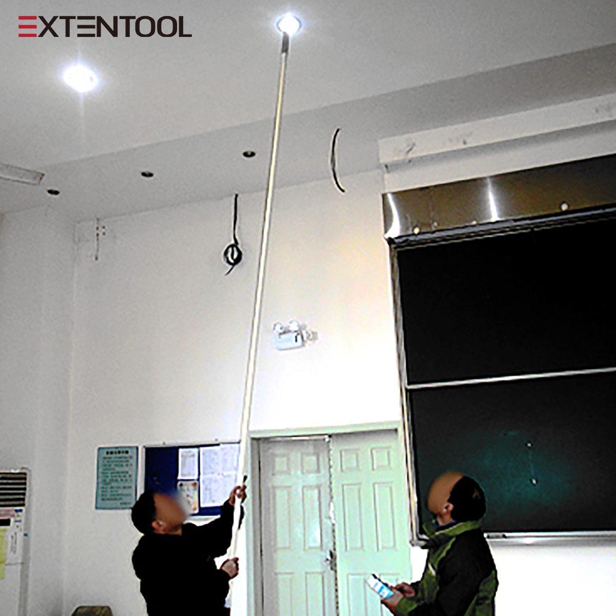 Extentool Telescopic pole light bulb change for upward facing bulbs of with unger light bulb changer for general