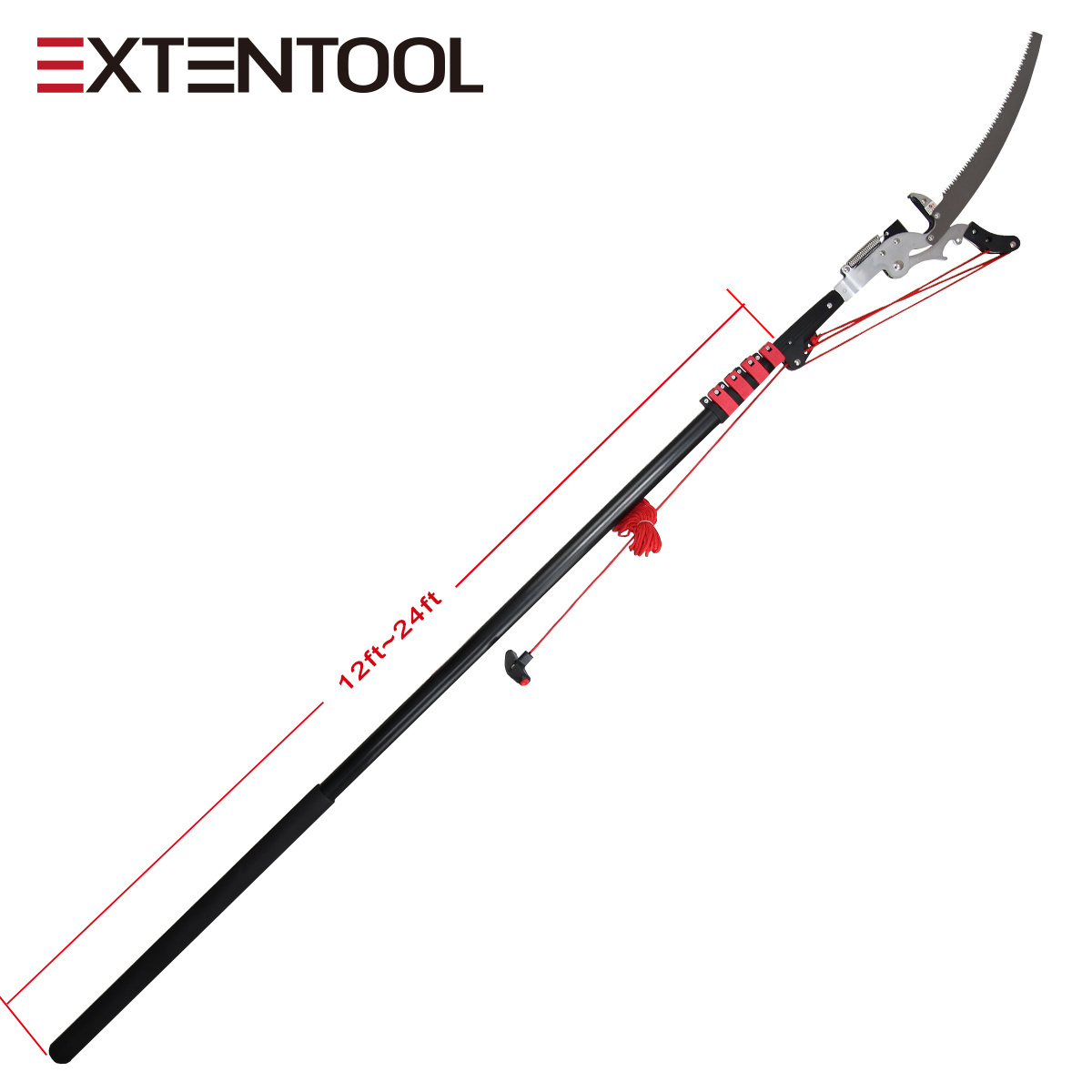 Extentool telescopic pruning shears for garden pruning scissors with long aluminum adjustable tube