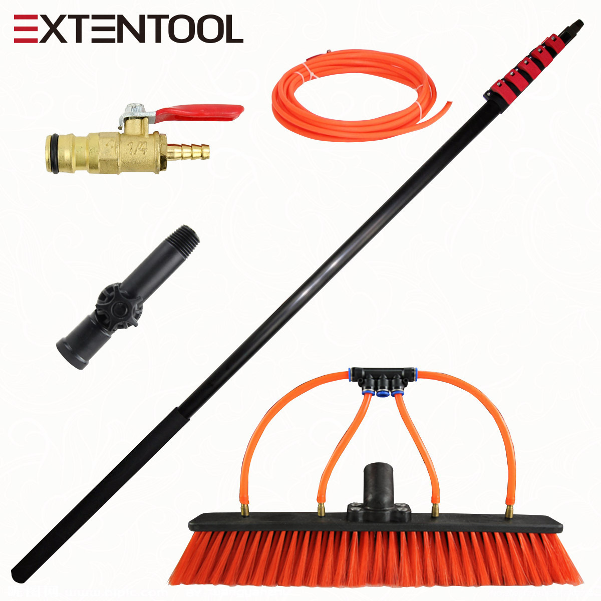 Extentool window cleaning pole clamps telescopic water fed brush for washing windows China supplier