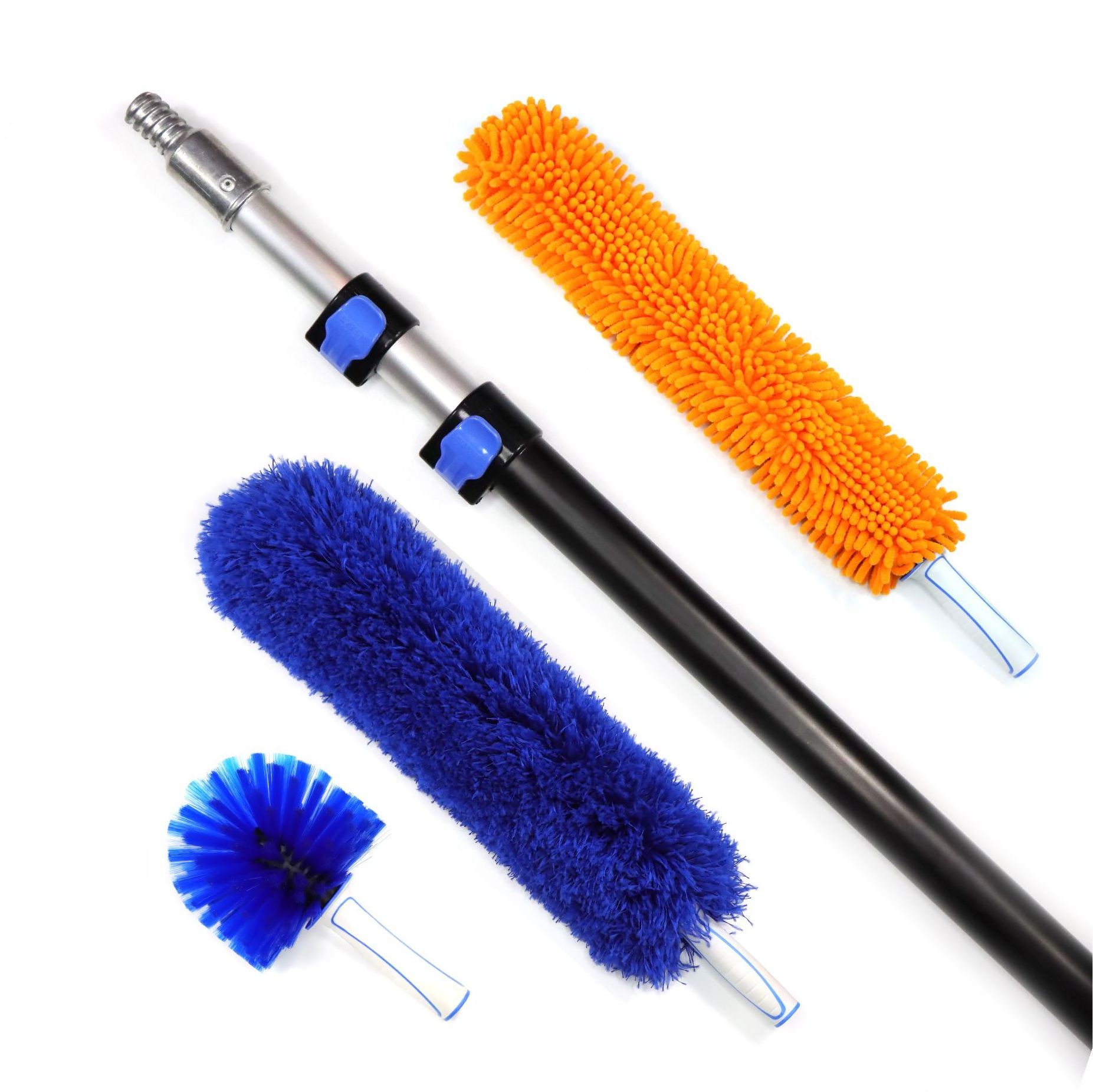 Extentool Extendable Long Handle Feather Duster Domed Corner Brush Duster With Telescopic Handle Aluminium