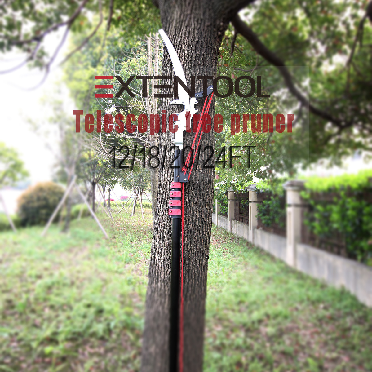 Extentool telescopic pruning shears for garden pruning scissors with long aluminum adjustable tube