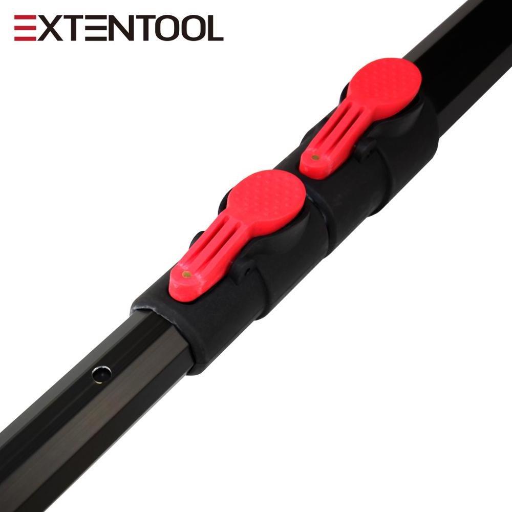 Extentool durable strong 12~30FT telescopic pole aluminium square with spring button locking mechanisms