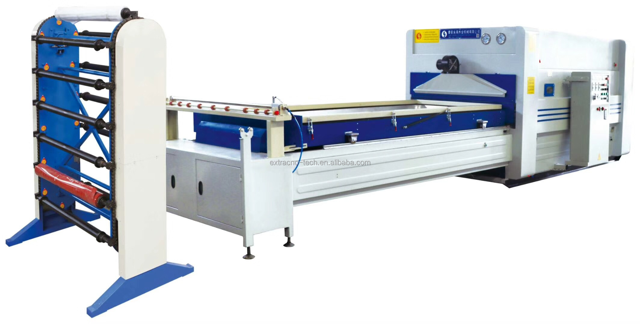 Multi function pvc film vacuum membrane press machine for cabinet door coating laminating