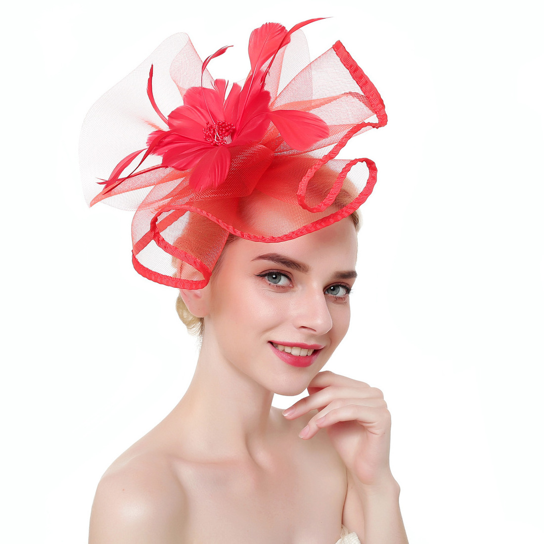 Wedding Bridal Fascinator Christmas New Design Women Church Hair Fascinator Hats For Ladies