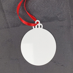 Cheap Wholesale Christmas Ornaments Metal Pendant Customized Blank Aluminum Christmas Ornaments UV Print Xmas Decoration