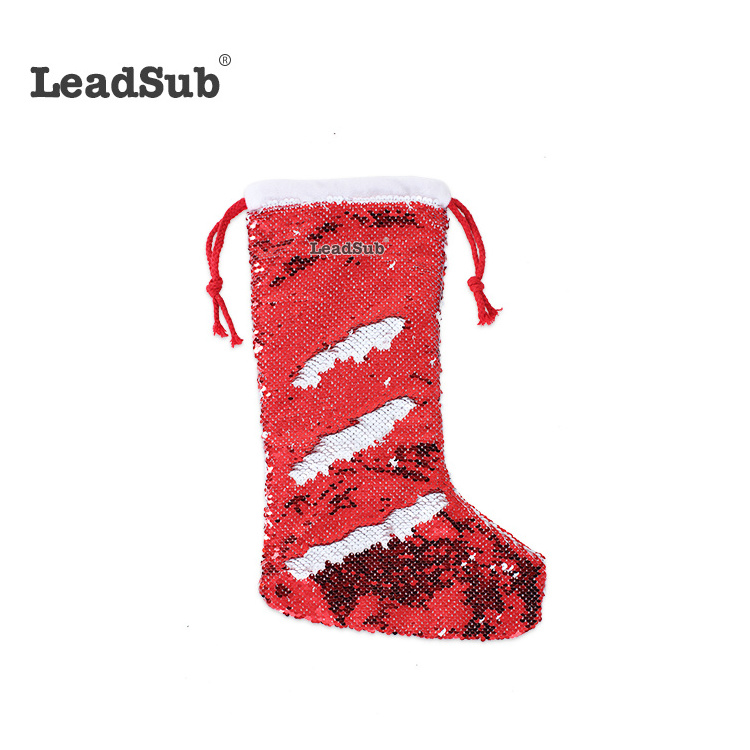 New Fashion Sublimation Blank Personalized Sequin Christmas Stocking for Decoration