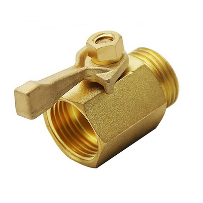 Brass shut off valve Garden Hose Connector for Water Flow Control 3/4 inch brass garden hose shut off valve