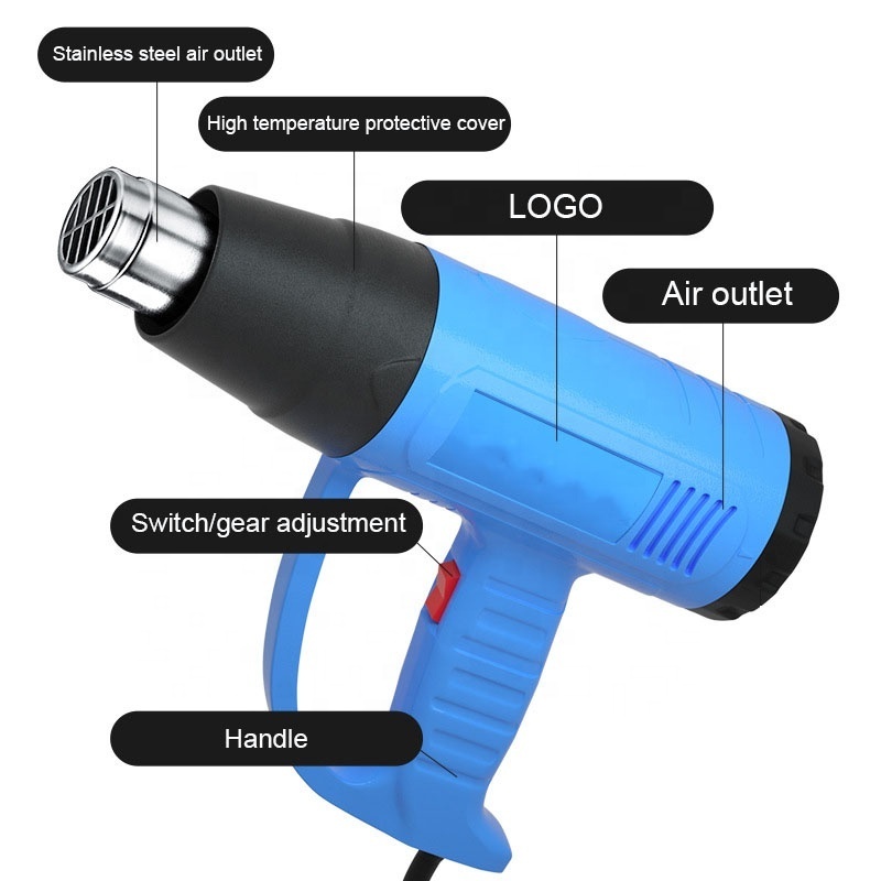 2000W hot air gun Dual Temperature Settings for Crafts Stripping Paint Shrinking Tube and PVC Handheld Heat gun machine