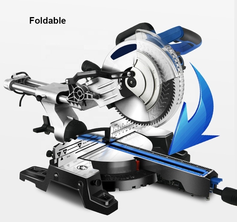 Bevel Sliding Compound Electric Miter Saw 10Inch and 12 Inch (0- 45 degree) for Cut Wood, PVC or Soft Metal Cutting  Off Machine