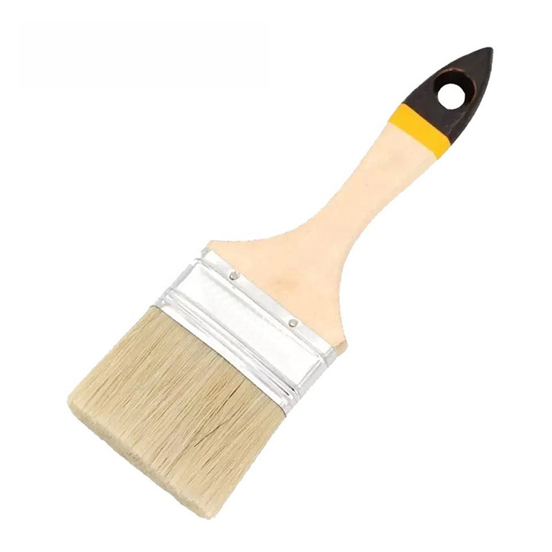 Hot market bristle paint brush wall paint tools 1 1.5 2 3 inch Natural Bristles Wooden Handle Flat Brush