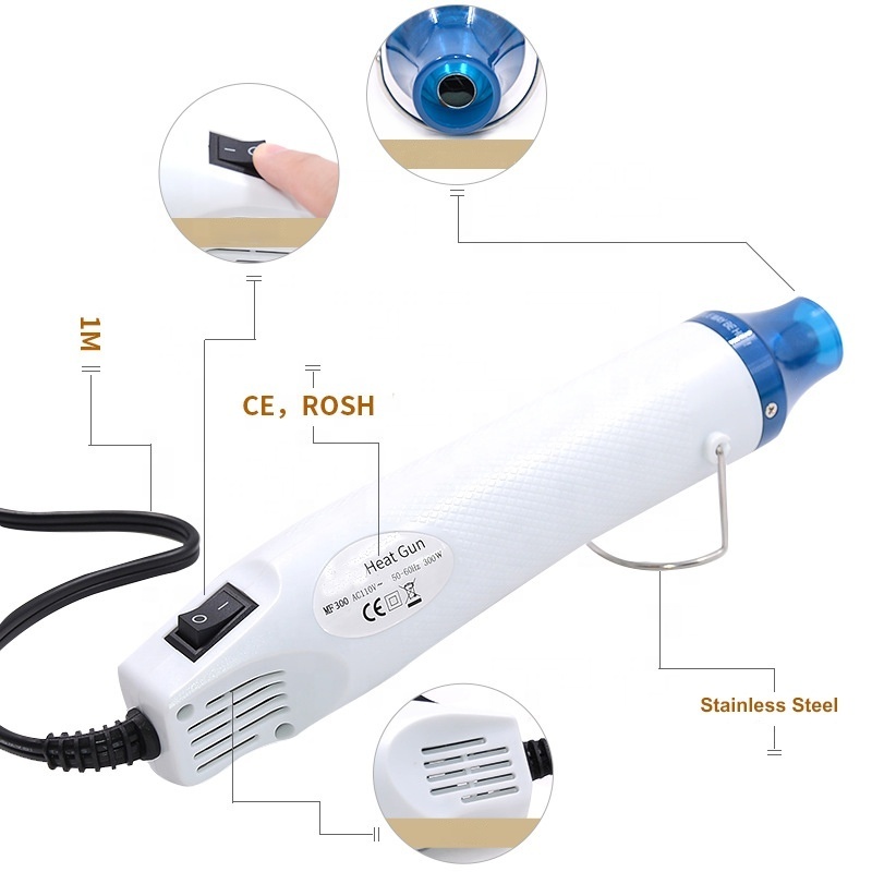 Appearance patent 300W Handheld Hot Air Gun for DIY Craft Embossing/Shrink Wrapping PVC/Drying Paint electrical heating gun