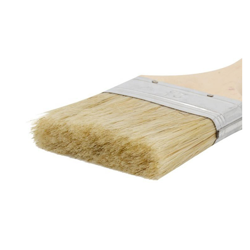 Hot market bristle paint brush wall paint tools 1 1.5 2 3 inch Natural Bristles Wooden Handle Flat Brush