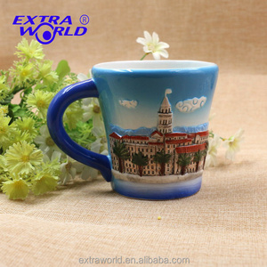 Wholesale fashion hand painting ceramic prague souvenir cup