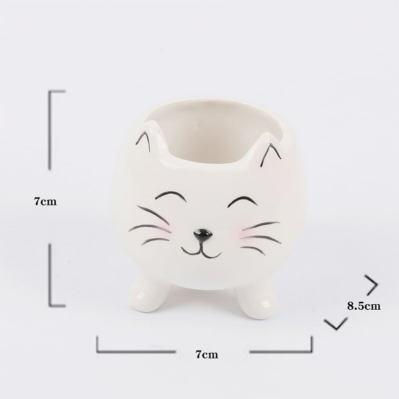 2022 new arrivals animal planters cute cartoon ceramic animal flower pot mini cat pot succulent plant pots