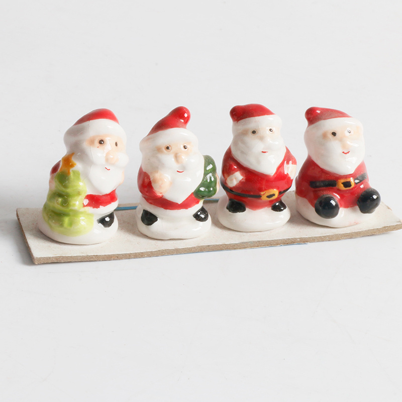 Hand-painted ceramic craft Christmas decorative santa claus new year candy decoration figures